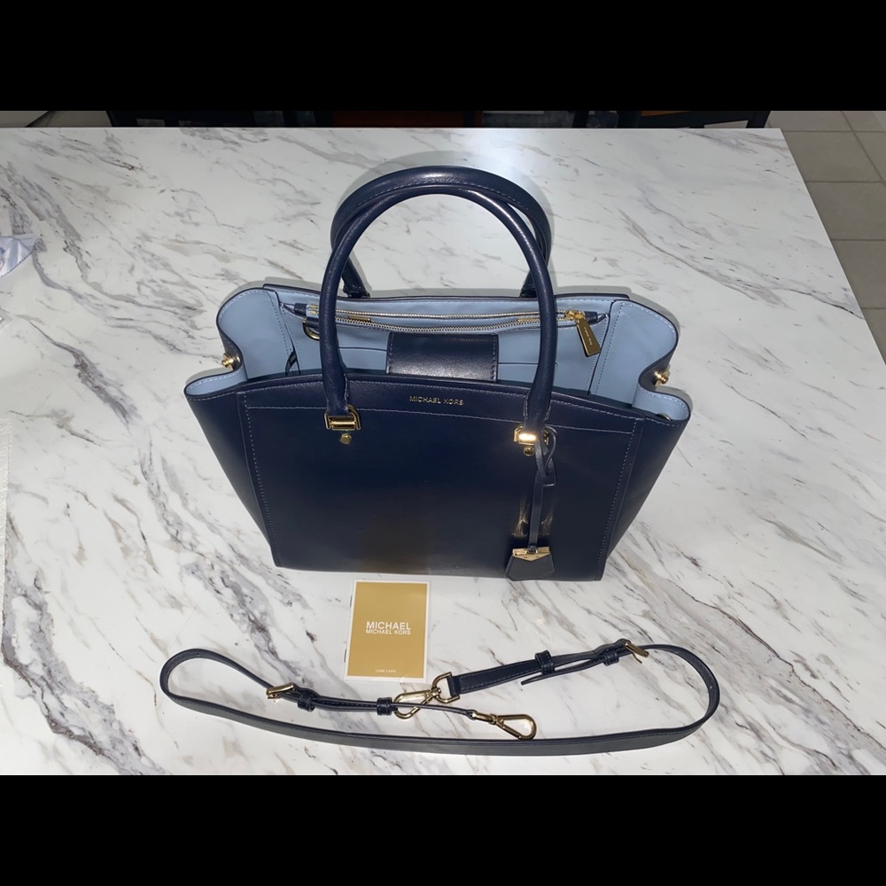 Michael Kors Navy/Light Blue Benning Bag